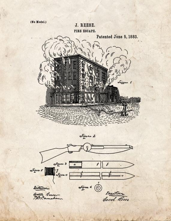 Fire Escape Patent Print