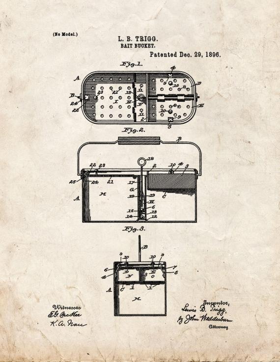 Bait Bucket Patent Print