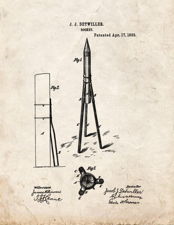 Rocket Patent Print