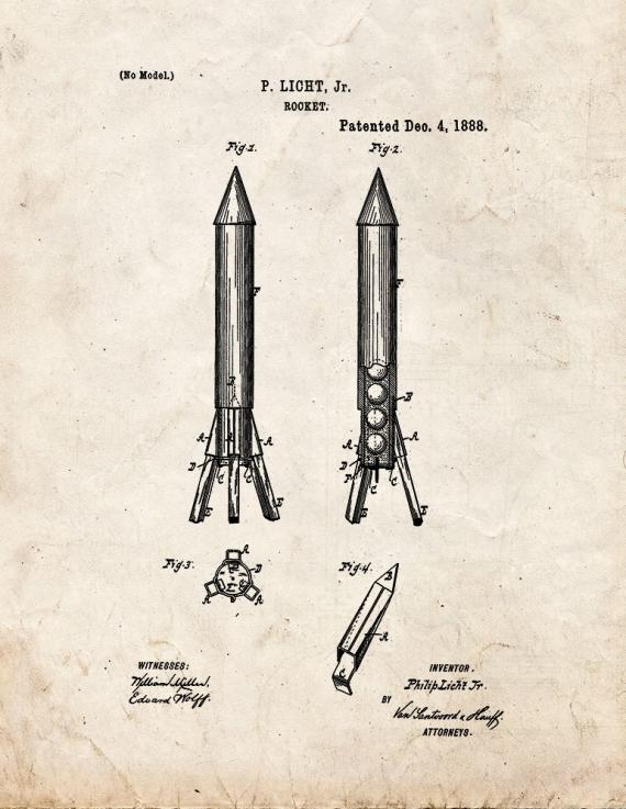 Rocket Patent Print