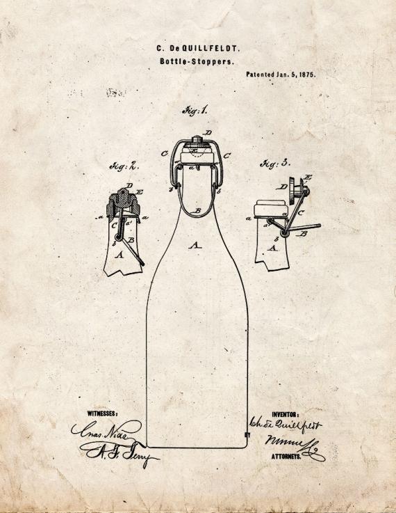 Bottle Stopper Patent Print