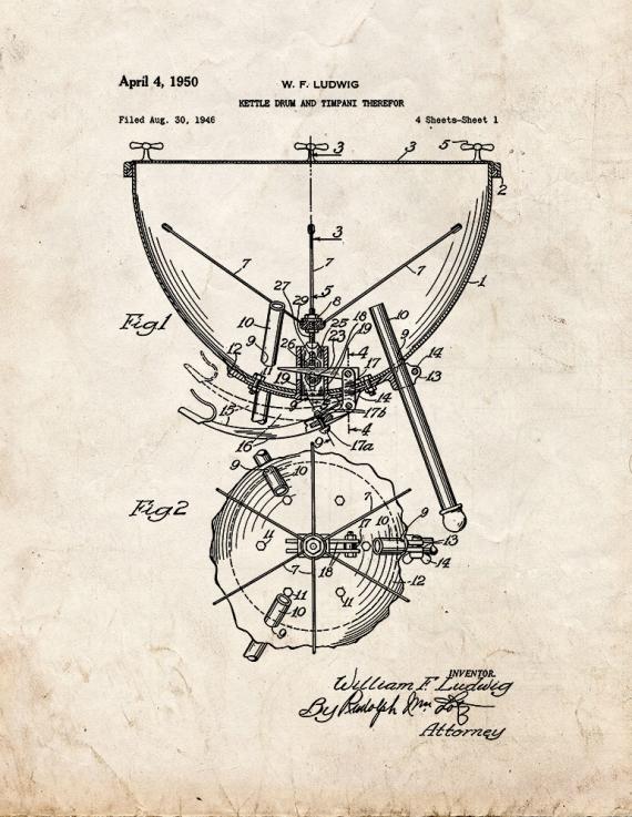 Kettle Drum and Timpani Patent Print