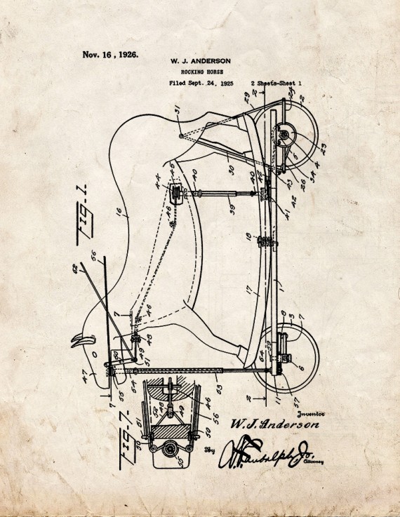 Rocking Horse Patent Print