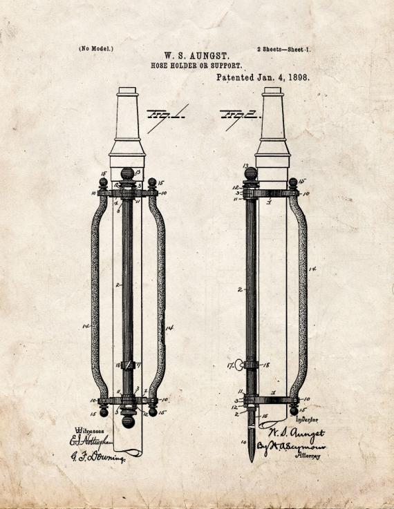 Hose Holder Or Support Patent Print