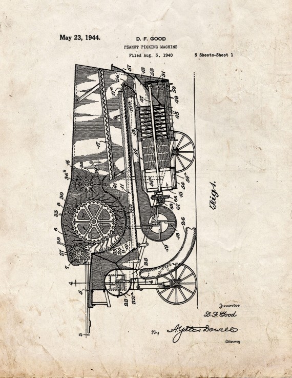 Peanut Picking Machine Patent Print