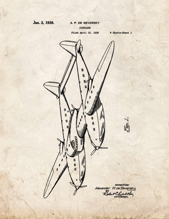 Airplane Patent Print