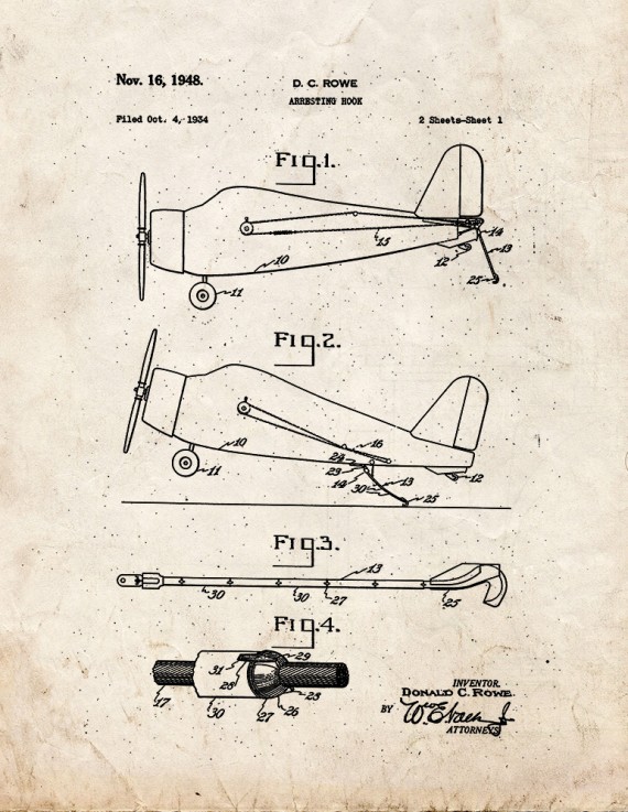 Arresting Hook Patent Print