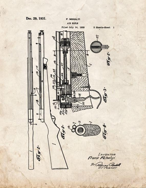 Air Rifle Patent Print