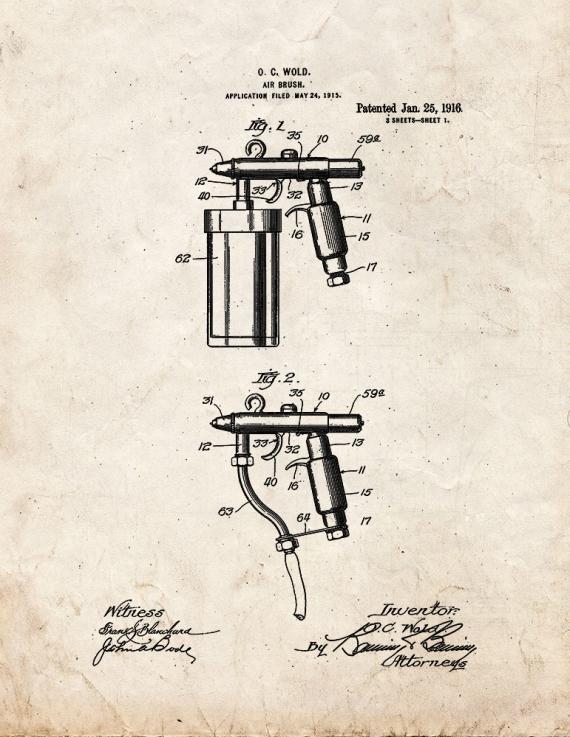 Air-brush Patent Print