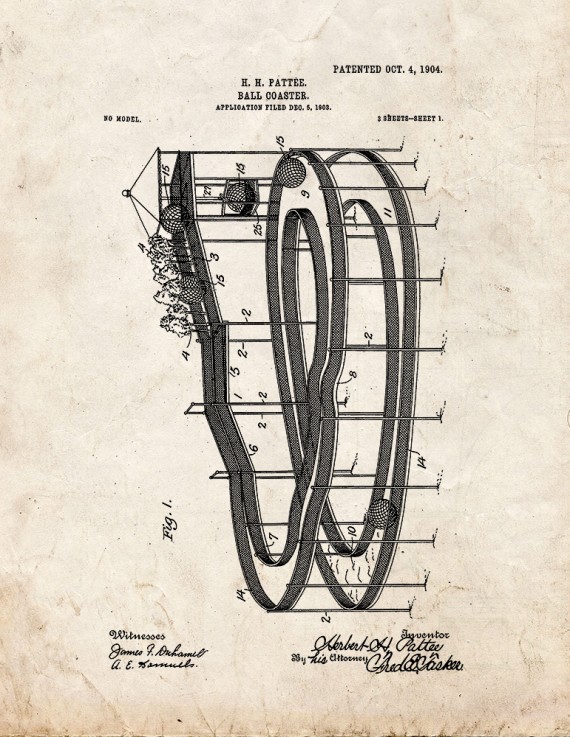 Ball-coaster Patent Print