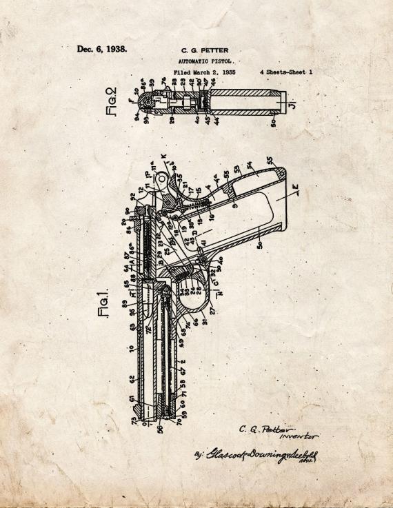 Automatic Pistol Patent Print