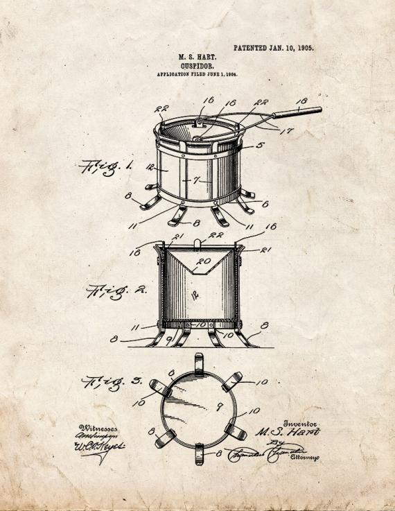 Cuspidor Patent Print