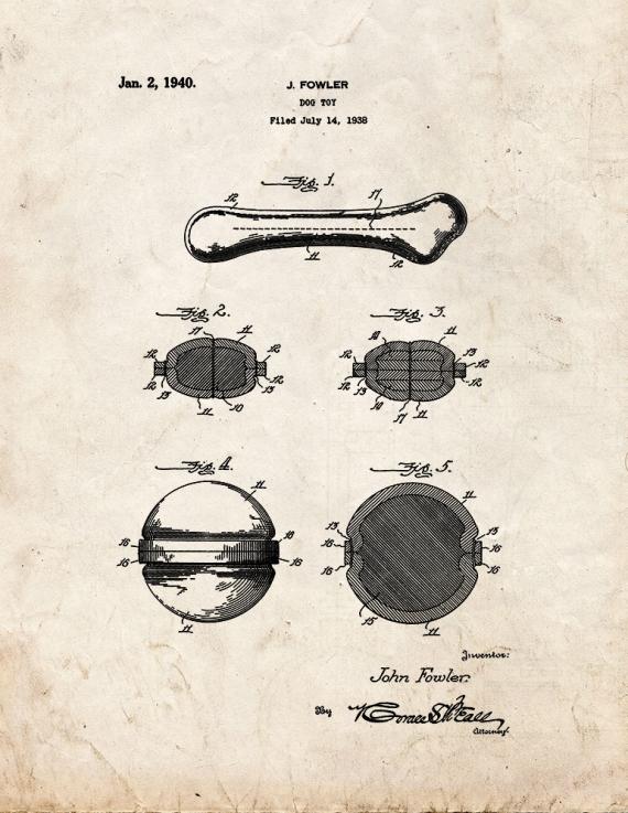 Dog Toy Patent Print