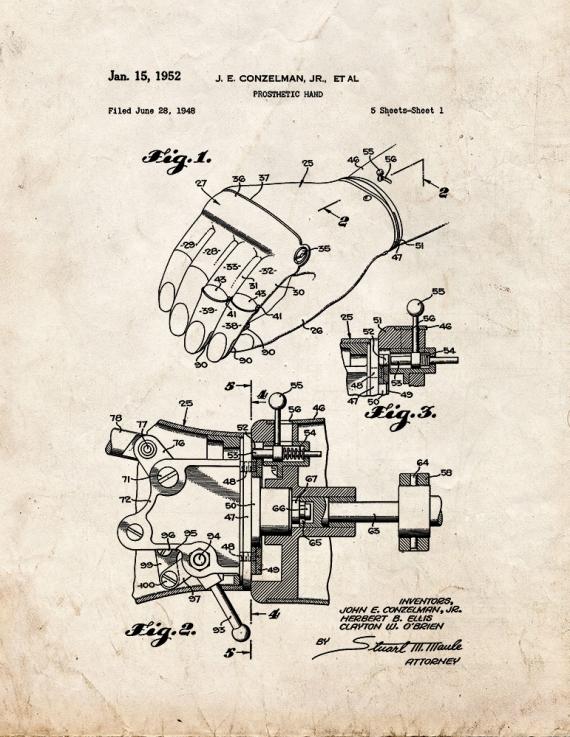 Prosthetic Hand Patent Print