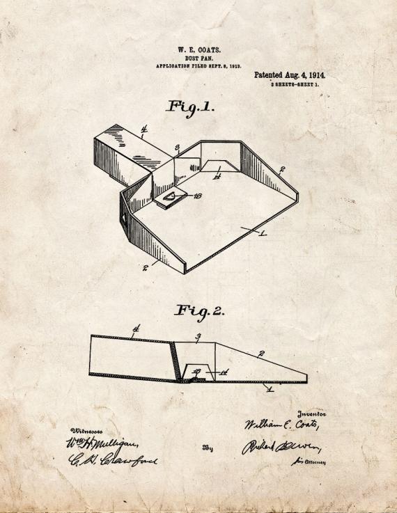 Dust Pan Patent Print