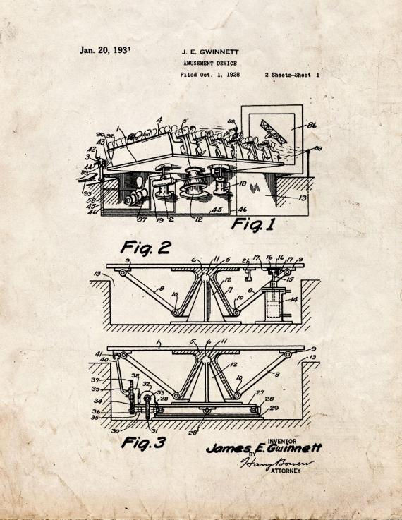 Amusement Device Patent Print