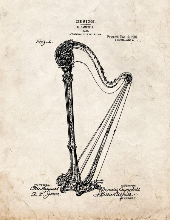 Harp Patent Print
