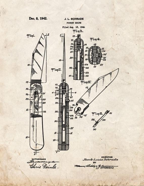 Pocket Knife Patent Print