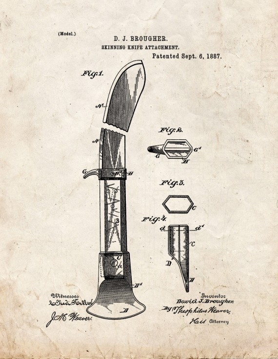 Skinning Knife Patent Print