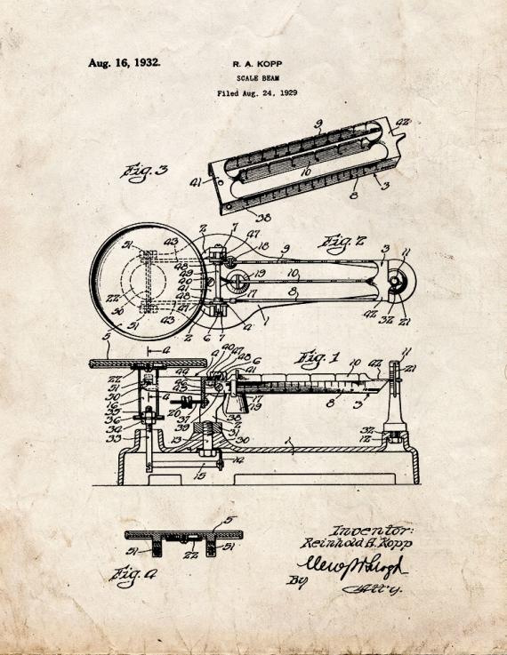 Scale Beam Patent Print