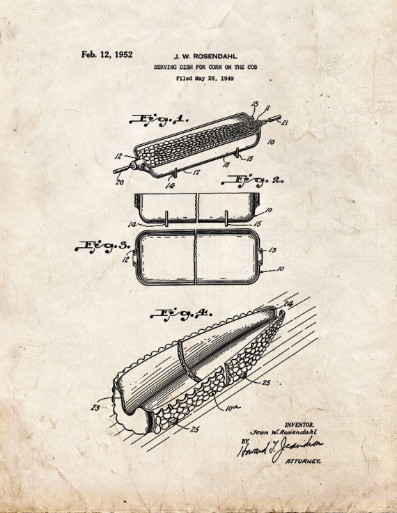 Serving Dish for Corn On The Cob Patent Print