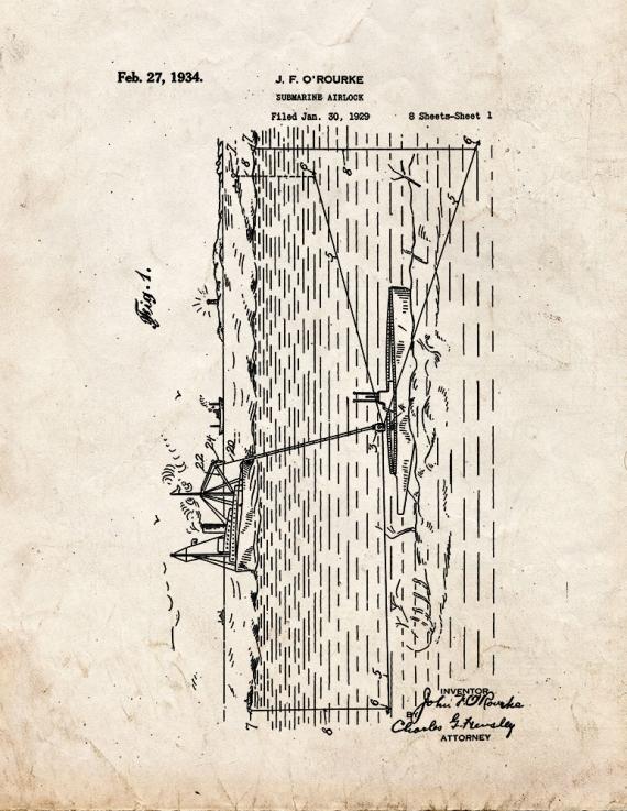 Submarine Airlock Patent Print