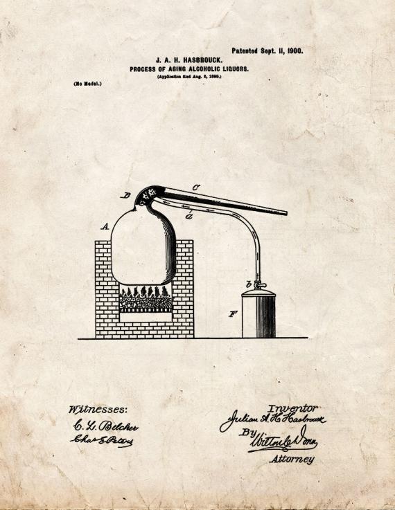 Process Of Aging Alcoholic Liquors Patent Print