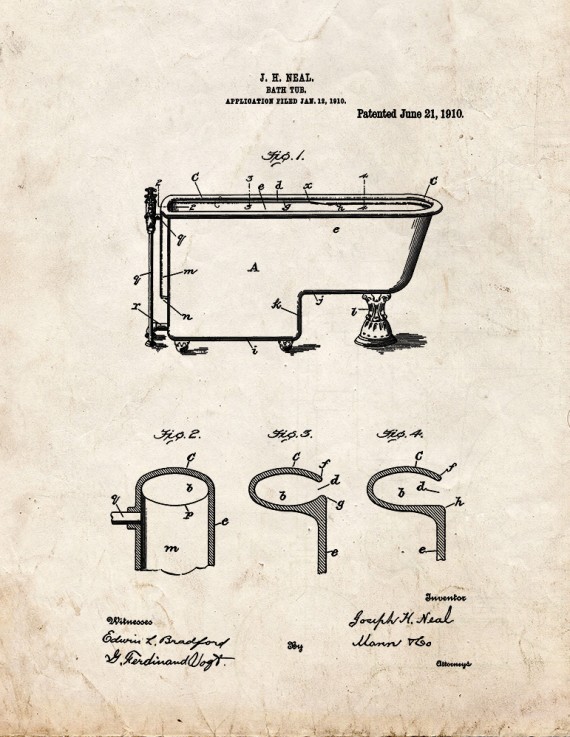 Bathtub Patent Print