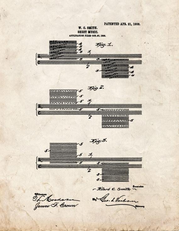 Sheet-music Patent Print