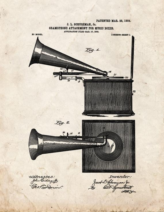 Gramophone Attachment for Music-boxes Patent Print