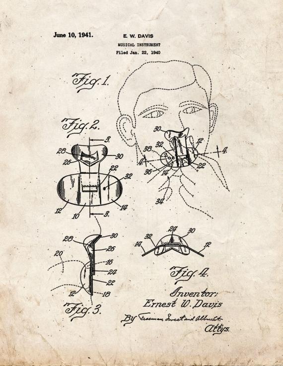 Musical Instrument Patent Print