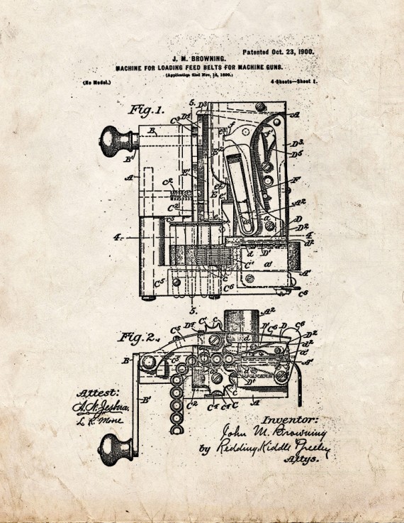 Machine For Loading Feed-belts For Machine Guns Patent Print