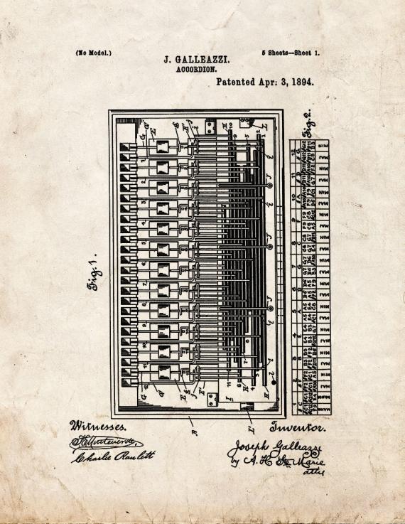 Accordion Patent Print