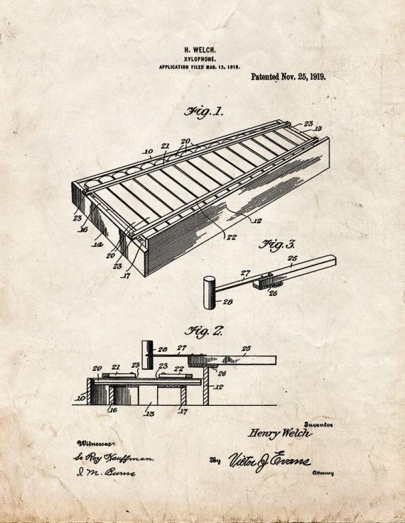 Xylophone Patent Print