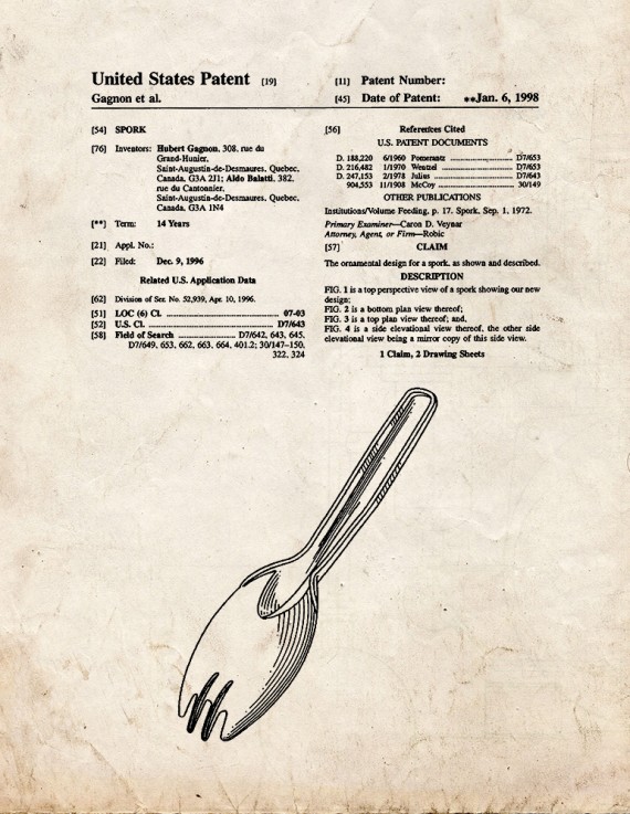 Spork Patent Print