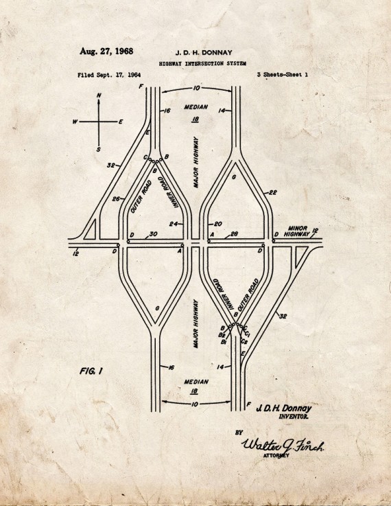 Highway Intersection System Patent Print