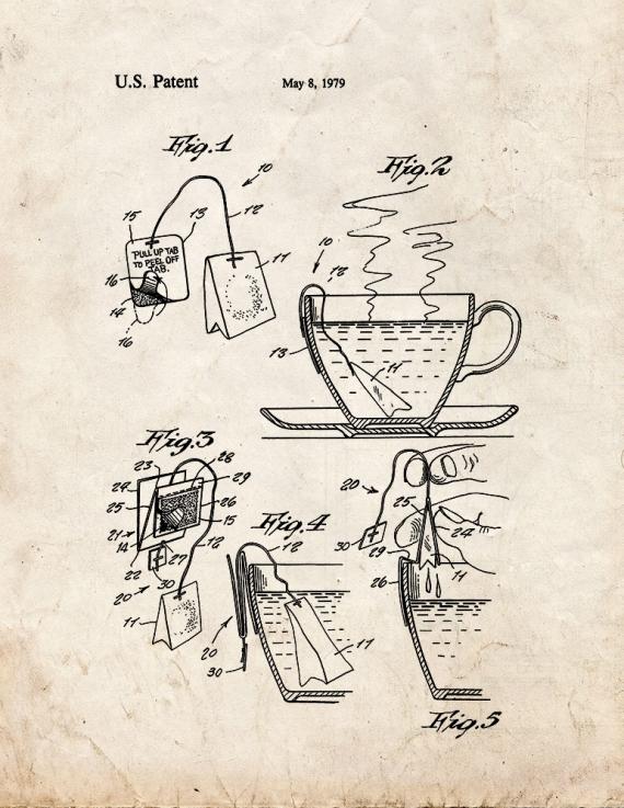 Tea Bag Patent Print