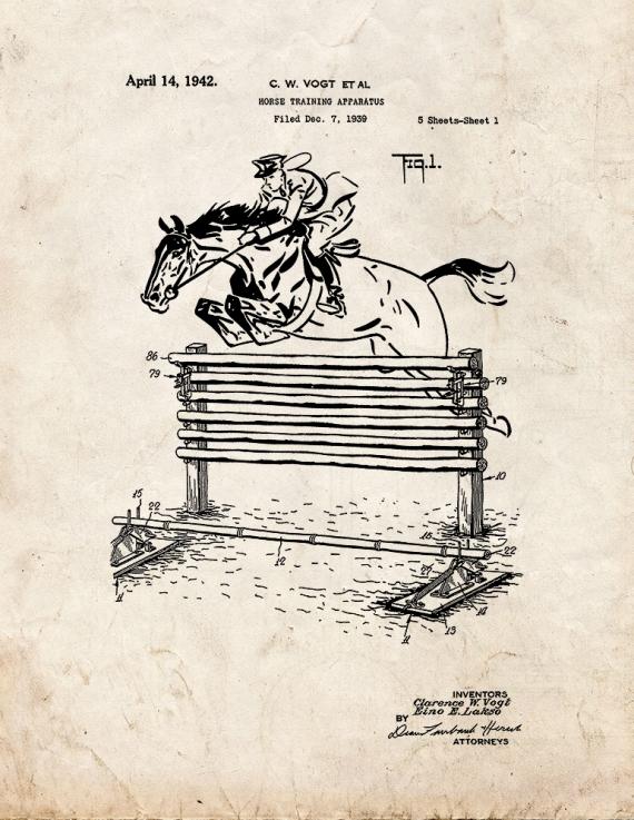 Horse Training Apparatus Patent Print