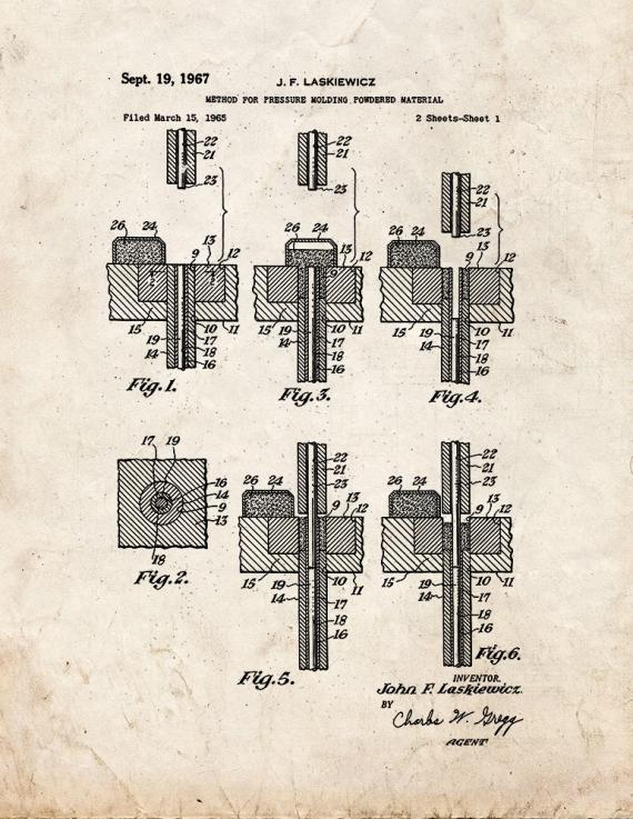 Method for Pressure Molding Powdered Material Patent Print