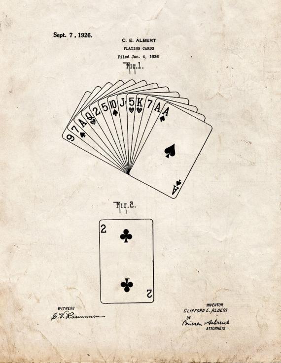 Playing Cards Patent Print