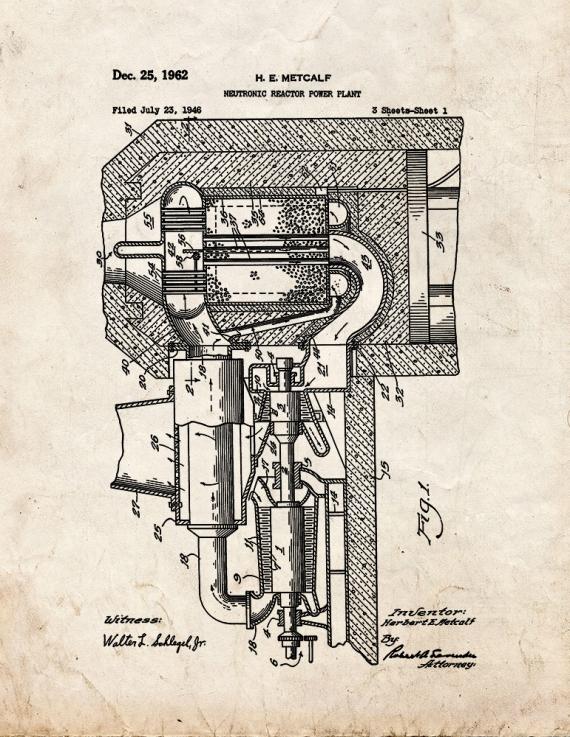 Neutronic Reactor Power Plant Patent Print