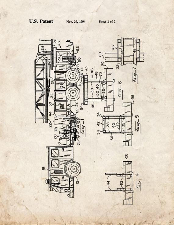 E-One Fire Truck Torque Box Chassis Frame Patent Print