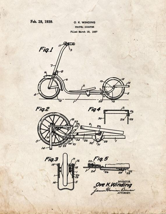 Propel Scooter Patent Print