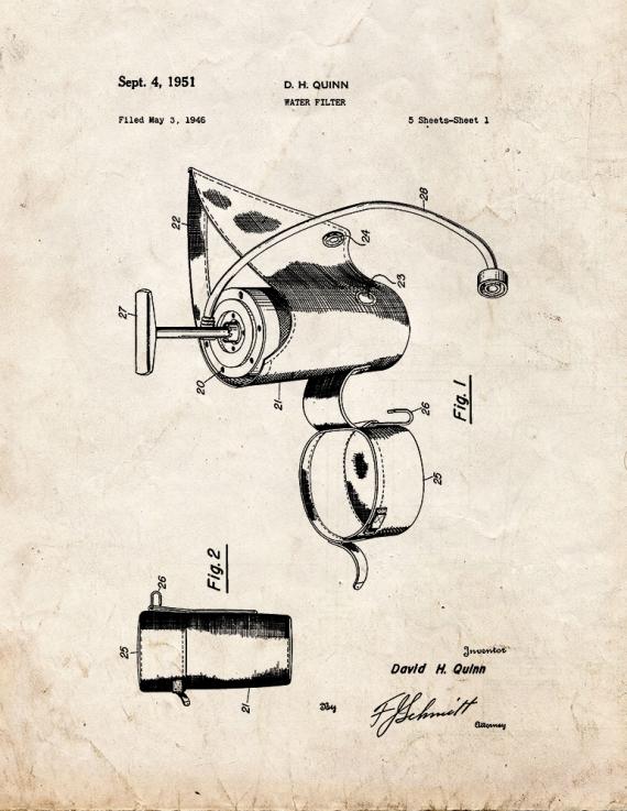 Water Filter Patent Print