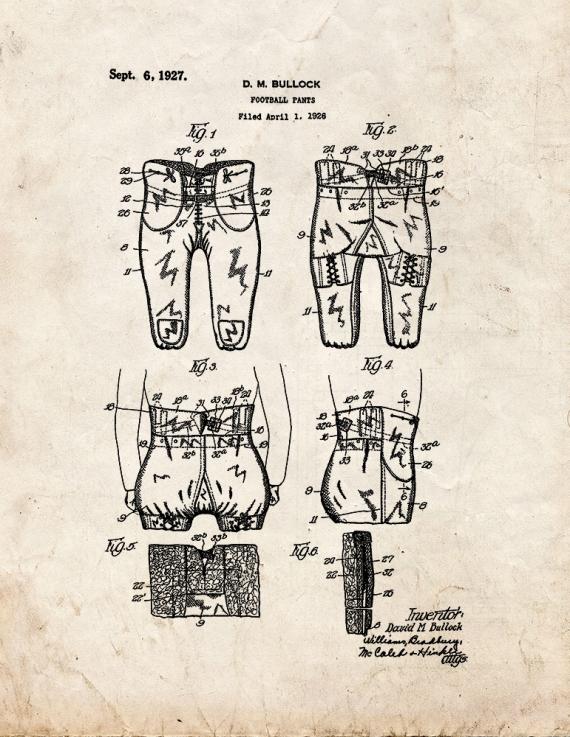 Football Pants Patent Print