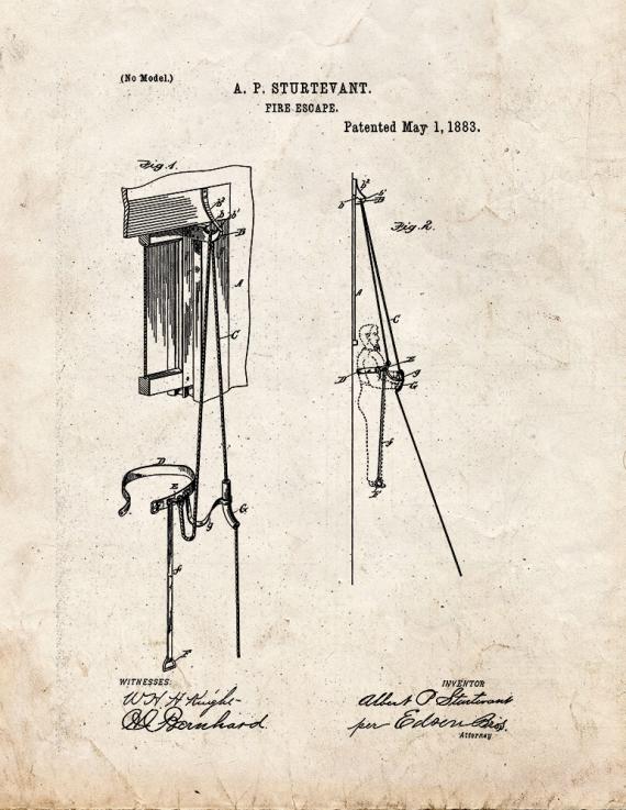 Fire Escape Patent Print