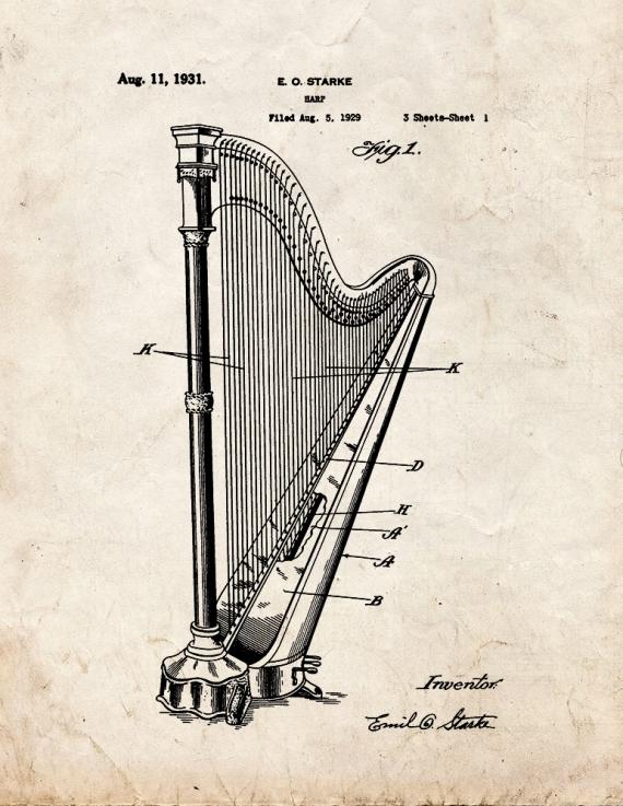 Harp Patent Print