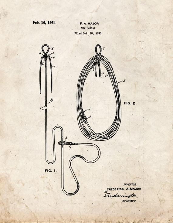 Toy Lariat Patent Print