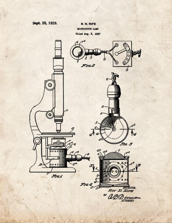 Microscope Lamp Patent Print