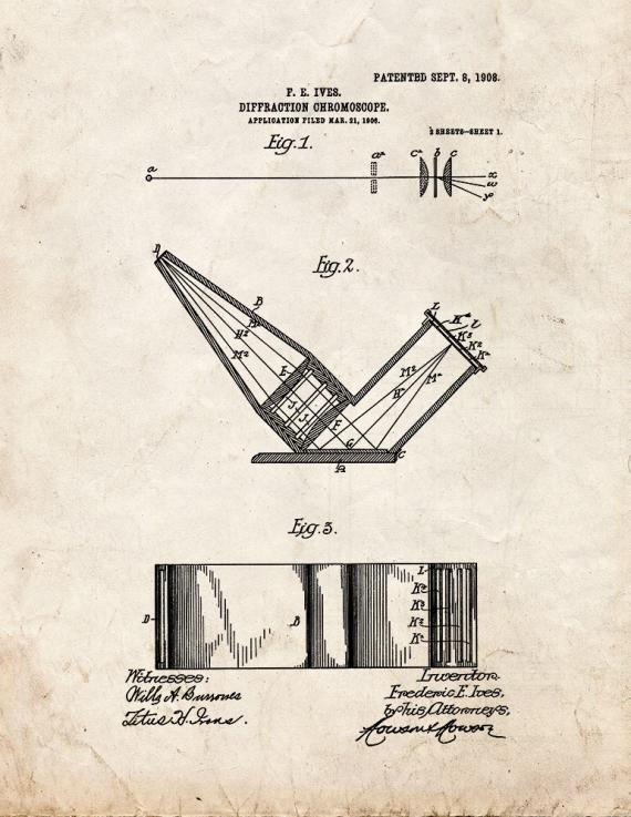 Diffraction Chromoscope Patent Print
